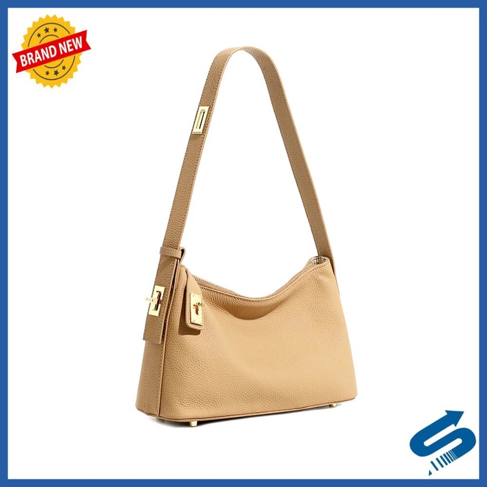 Genuine Leather Hobo Bag Adjustable Strap Slouchy Handbag Secure Zip